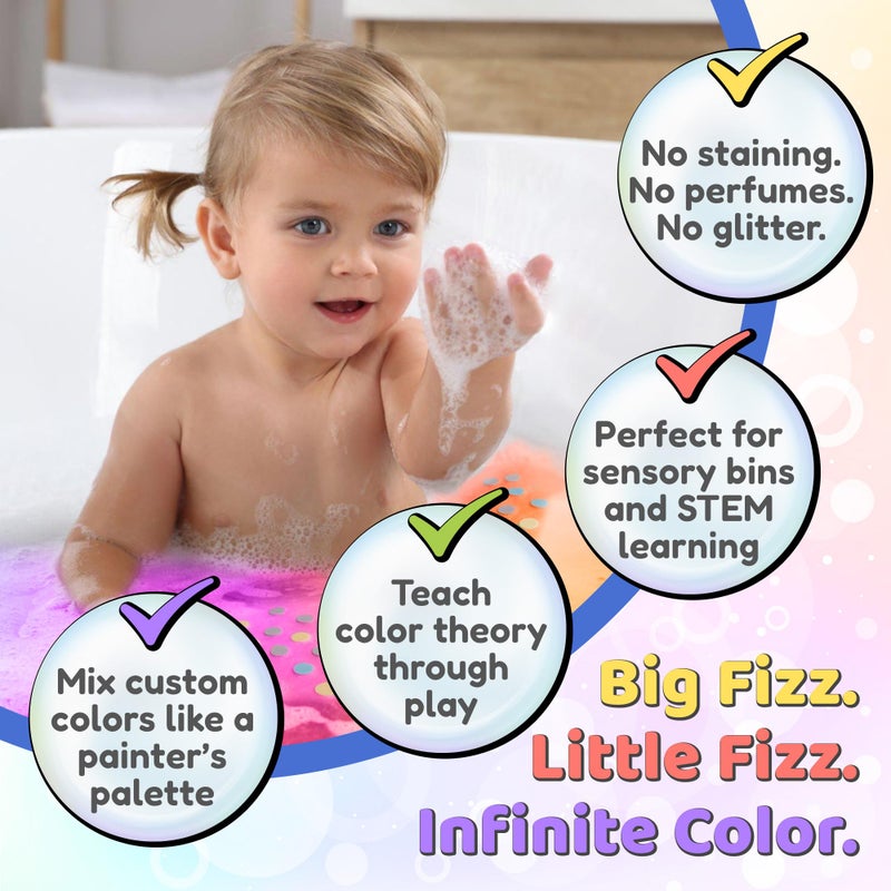 Color My Bath Color MyBath - Bath Color Tablets for Kids, 300 Count Jar - Color Changing, Non-Toxic, Non-Staining, Fragrance-Free - Mix Your Own Rainbow, Fun & Educational - Made in USA (1-Pack) - Image 3